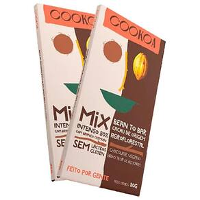 Kit 2X: Chocolate Mix Intenso 80% E Branco Cremoso Vegano