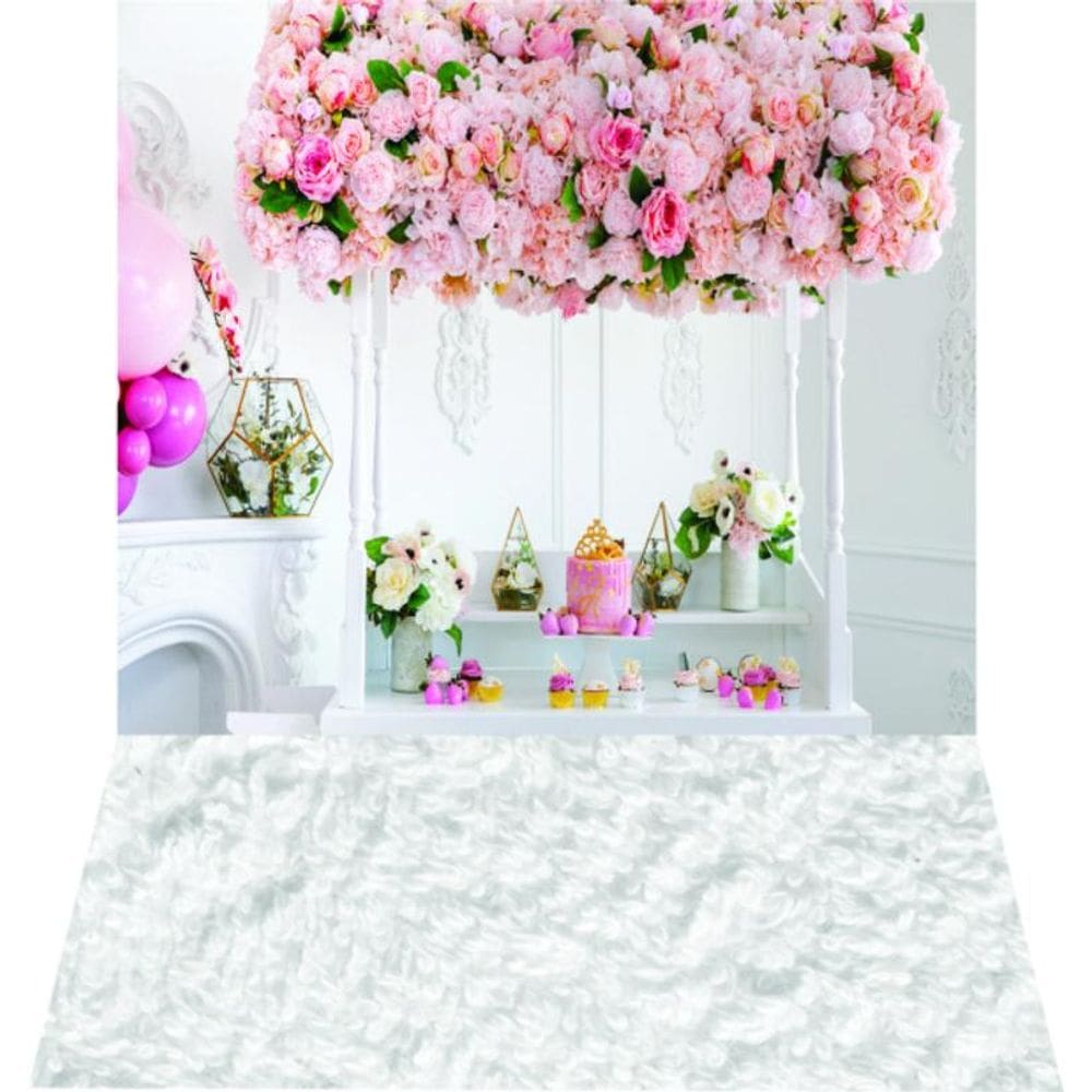 Fundo Fotográfico Newborn Em Tecido Floral 1,50X2,20