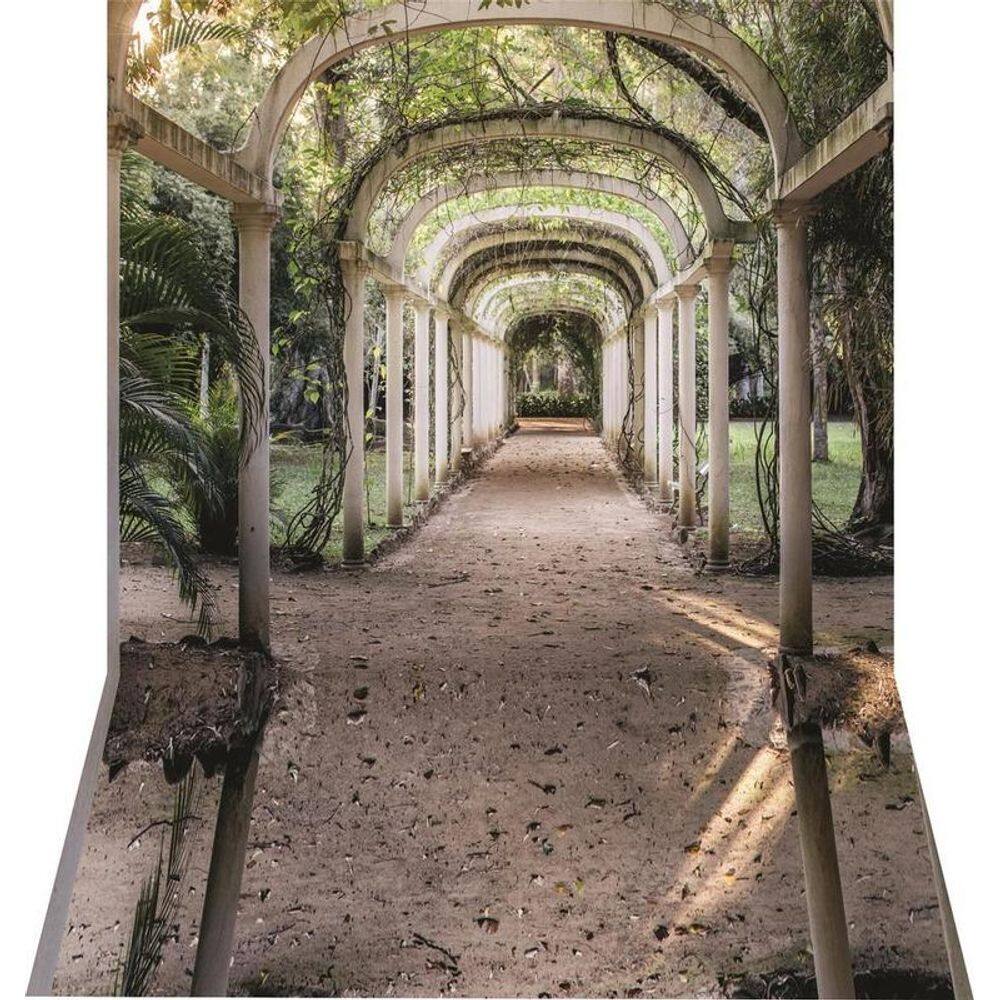 Fundo Fotográfico Em Tecido Newborn Jardin Botanico 1,50X2,50