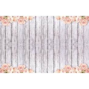 Fundo Fotográfico Em Tecido Madeira Floral 2,60x1,50