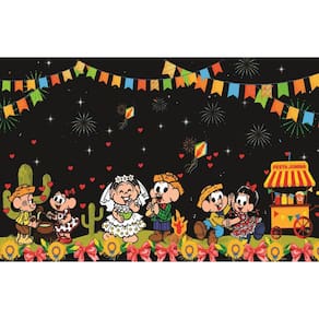 Fundo Fotográfico Em Tecido Festa Junina Mônica 2,60X1,50