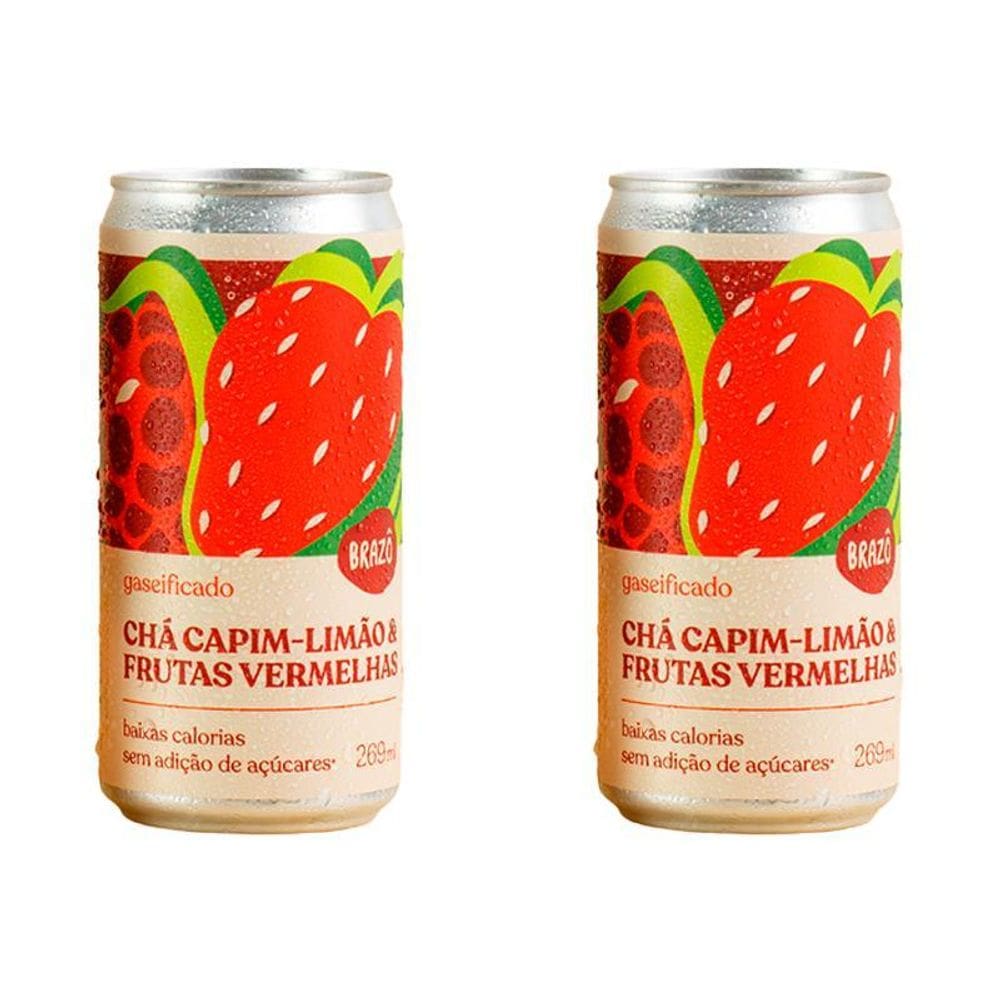 Kit 2X: Chá Capim Limão Frutas Vermelhas Gaseificado Brazô