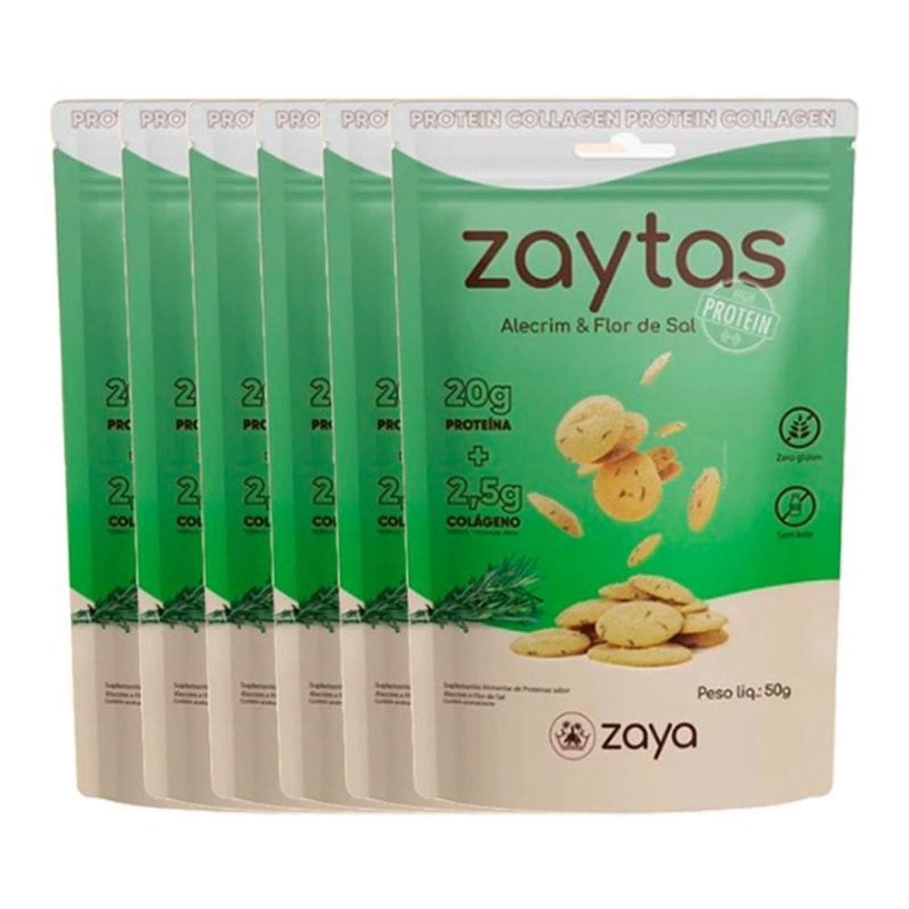 Kit 6X: Biscoito Alecrim Protein Sem Glúten Zaya 50G