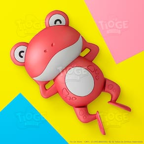 Sapinho À Corda Para Banho Brinquedo Bebê Interativo Divertido Brincar Na Água Nada De Verdade Aqua Sapo Cor Vermelho