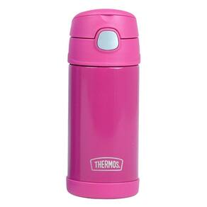 Garrafa Térmica Infantil c/ Canudo Silicone Rosa Escuro Thermos ® Funtainer 355ML Isolamento a Vácuo - Thermos