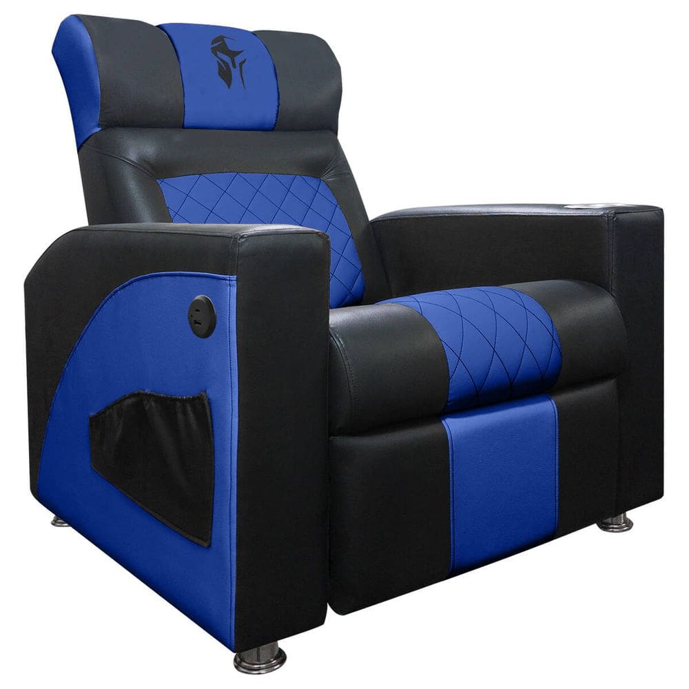 Cadeira Gamer Sparta com Encosto Reclinável e Carregador USB Corino Preto/Azul SOFA STORE