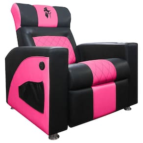 Poltrona Gamer Streamer Sparta com Carregador USB Corino Preto/Rosa SOFA STORE