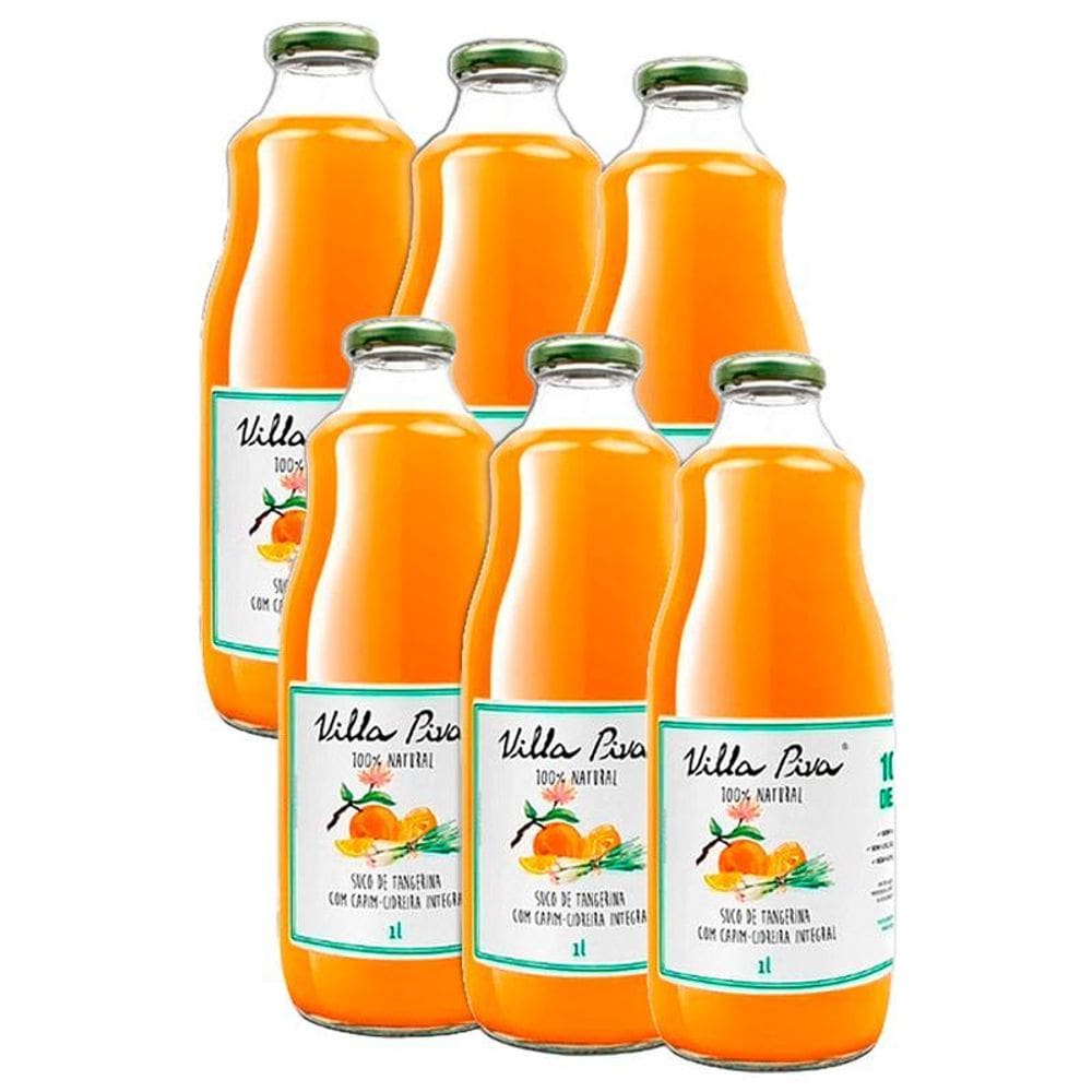 Kit 6X: Suco Tangerina Capim Cidreira Sem Açúcar Villa Piva
