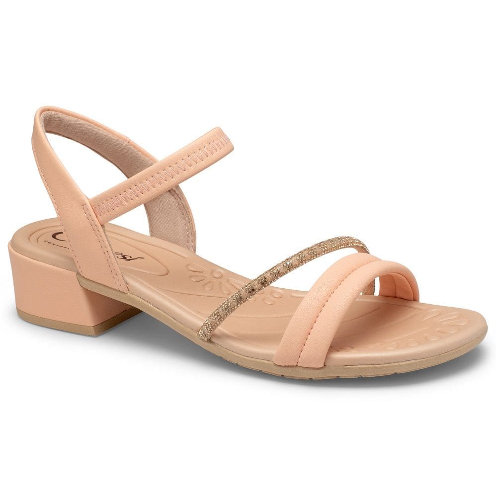 Sandália Salto Grosso Campesi CP401 Feminina -Pêssego