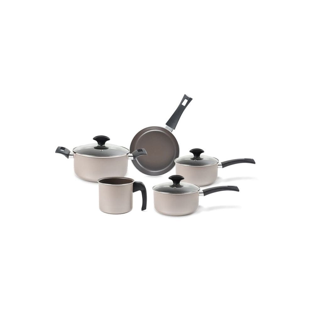 Jogo de Panelas Brinox Antiaderente Ceramic Life 5 Peças Essence Champanhe