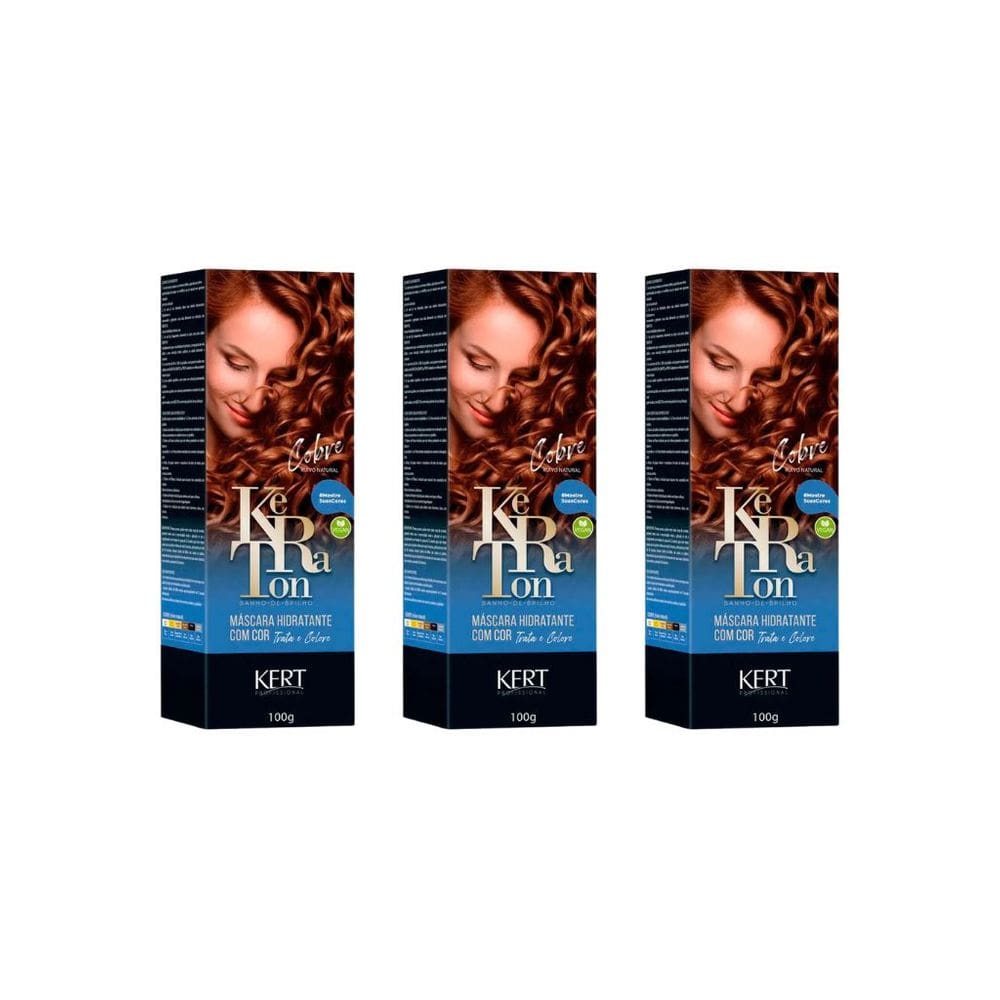 Coloraçao Keraton Banho de Brilho Cobre Ruivo Nat-Kit C/3un