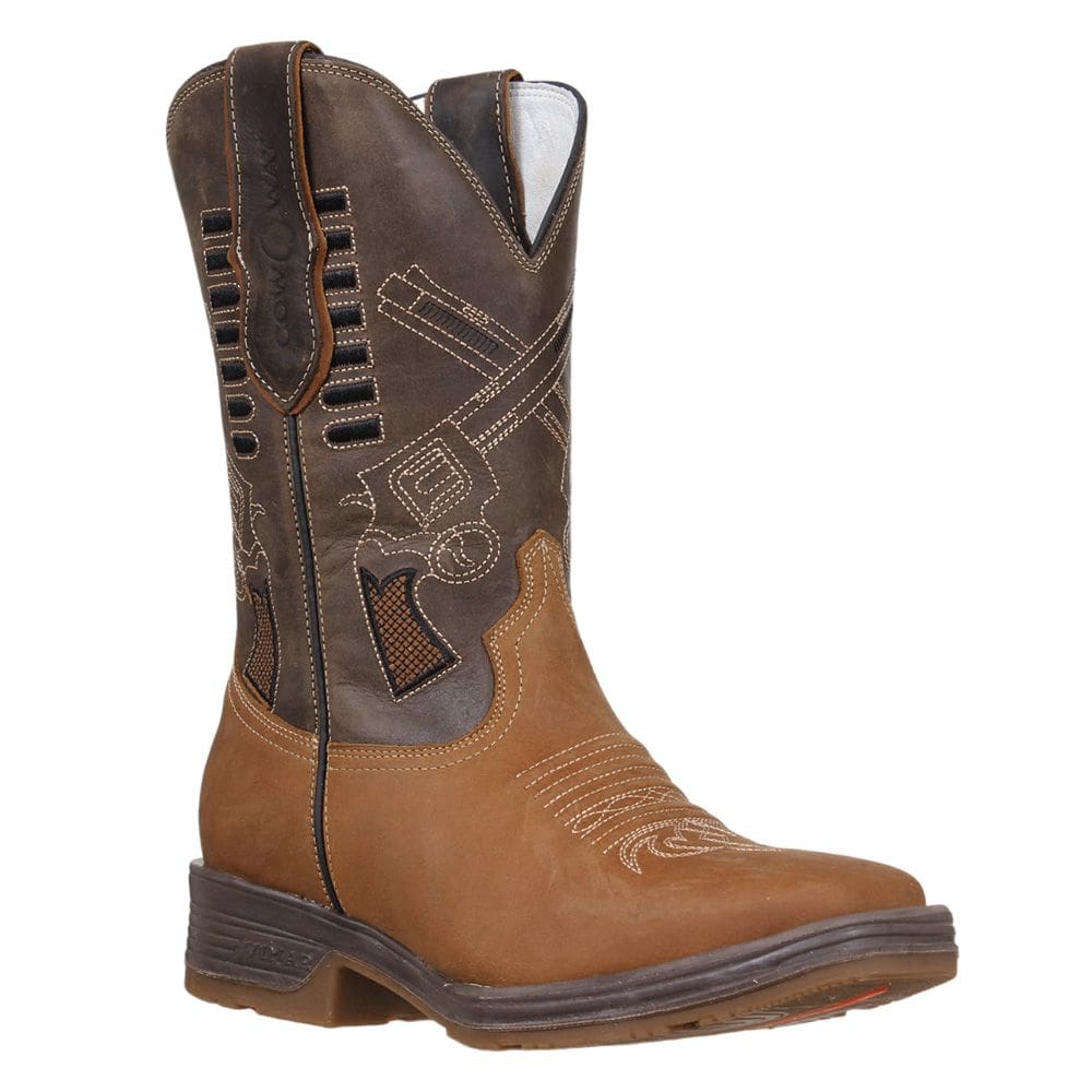 Bota Masculina Bico Quadrado Marrom Cow Way 36866
