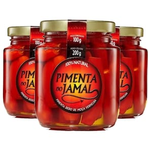 Kit 3Un Pimenta Dedo De Moça Vermelha Em Conserva Jamal 200G