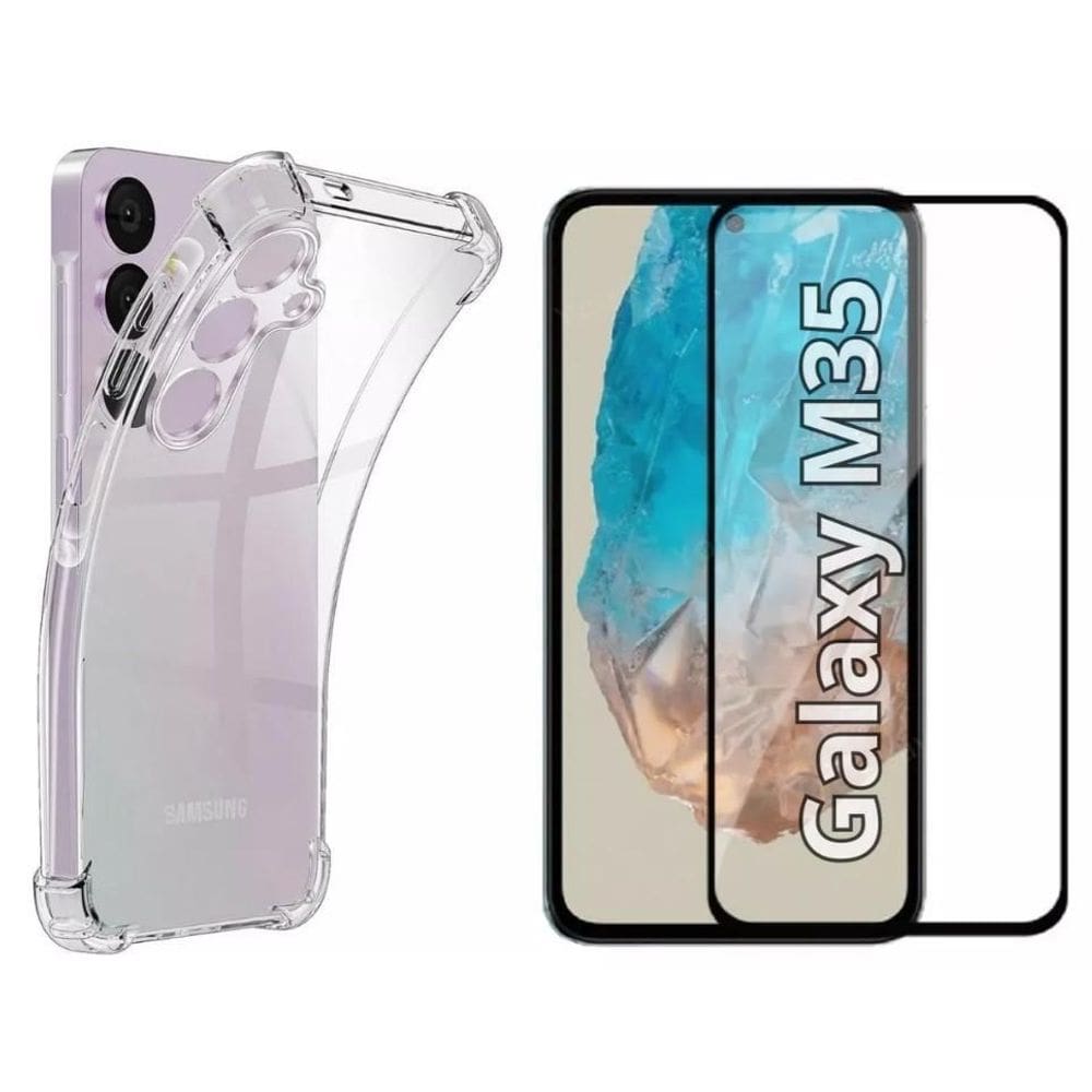 Kit Capa Anti-Impacto + Película 3D Para Samsung Galaxy M35
