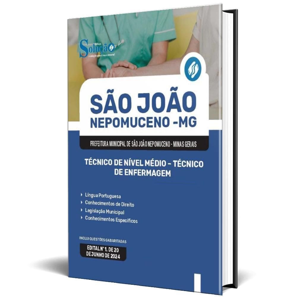 Apostila Prefeitura São João Nepomuceno Mg 2024 Técnico