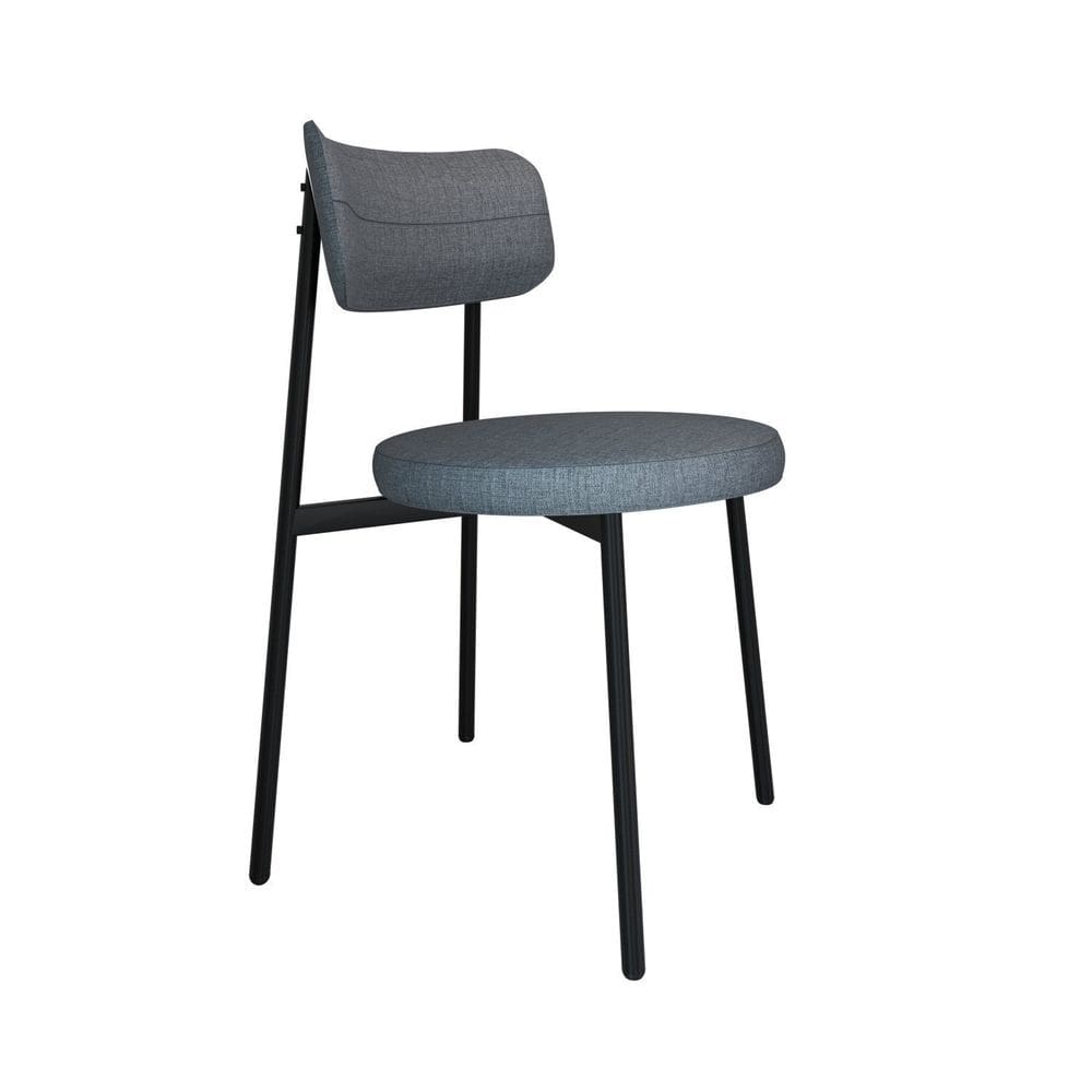Cadeira Kyta Fixa com 4 Pés 50 X 44,7 X 83,8 Cm com 1 Unidade Cinza/Preto