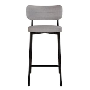 Banqueta Alloa Fixa com 4 Pés 50 X 44,7 X 163,5cm com 1 Unidade Cinza Claro/Preto Epoxi