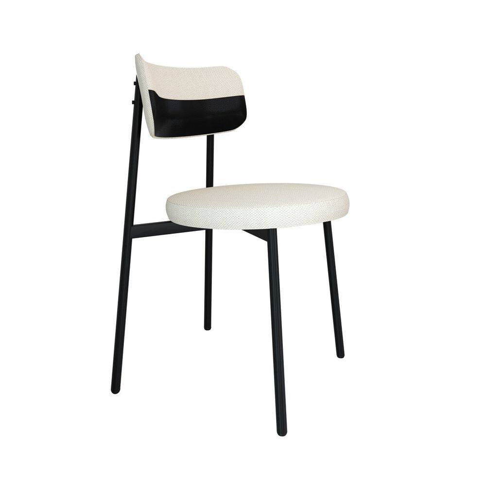 Cadeira Kyta Fixa com 4 Pés 50 X 44,7 X 83,8 Cm com 1 Unidade Palha/Preto