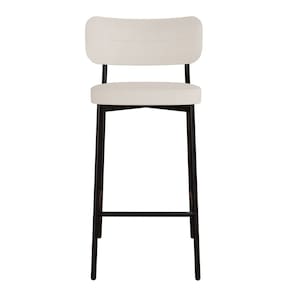 Banqueta Alloa Fixa com 4 Pés 50 X 44,7 X 163,5cm com 1 Unidade Palha/Preto Epoxi