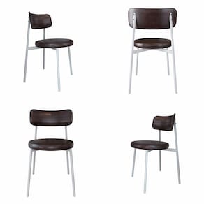 Cadeira Kyta Fixa com 4 Pés 50 X 44,7 X 83,8 Cm com 4 Unidades Café/Branco