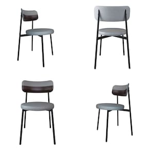 Cadeira Kyta Fixa com 4 Pés 50 X 44,7 X 83,8 Cm com 4 Unidades Cinza /Café/Preto