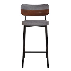 Banqueta Alloa Fixa com 4 Pés 50 X 44,7 X 163,5cm com 1 Unidade Cinza/Whisky/Preto Epoxi