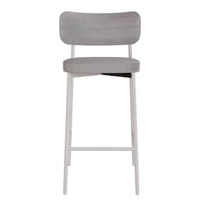 Banqueta Alloa Fixa com 4 Pés 50 X 44,7 X 163,5cm com 1 Unidade Cinza Claro/Branco Epoxi