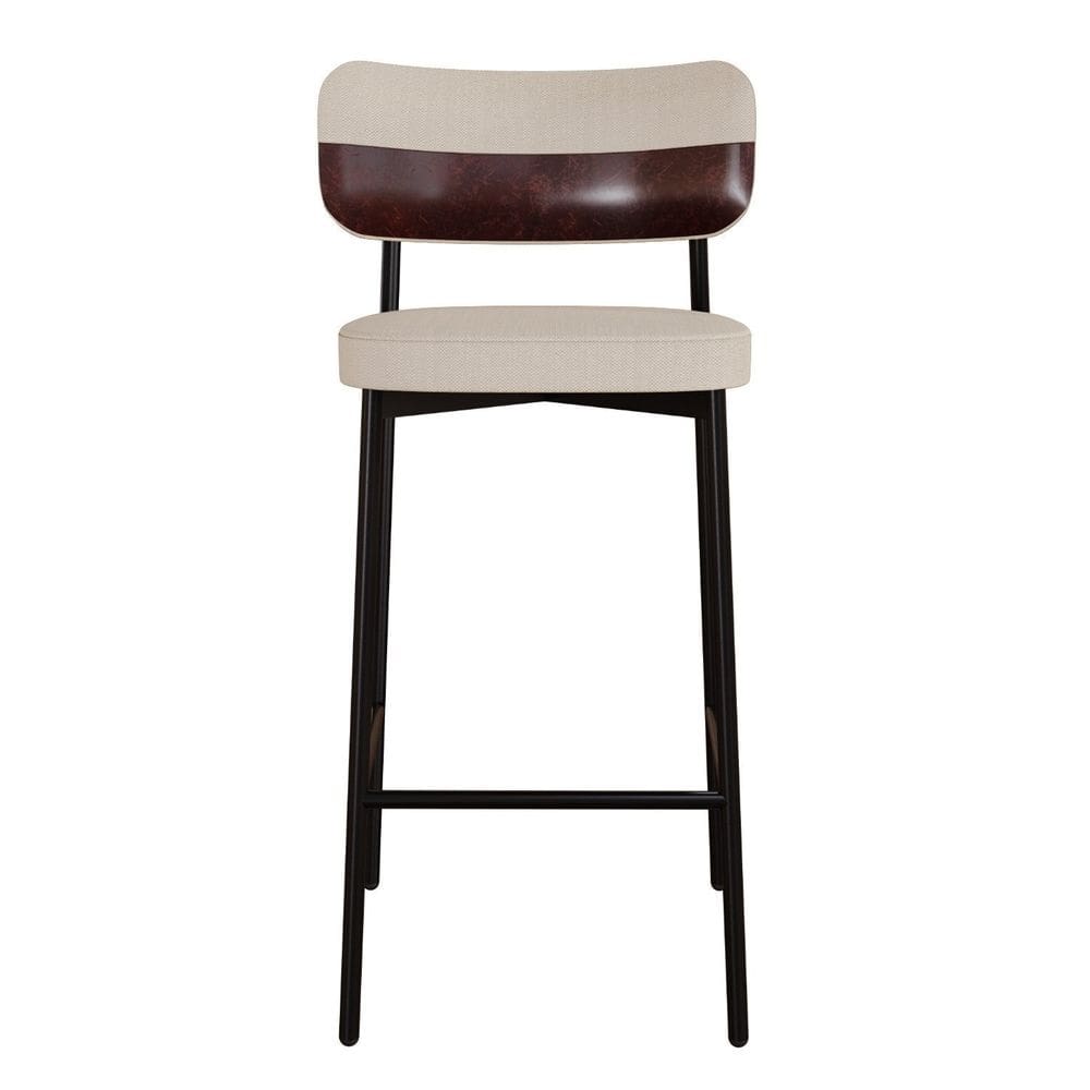 Banqueta Alloa Fixa com 4 Pés 50 X 44,7 X 163,5cm com 1 Unidade Areia/Café/Preto Epoxi