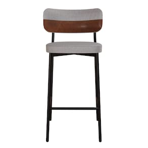 Banqueta Alloa Fixa com 4 Pés 50 X 44,7 X 163,5cm com 1 Unidade Cinza Claro/Whisky/Preto Epoxi