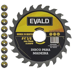 Disco Serra Circular 4.3/8 POL 24 Dentes com 10 Unidades EVALD