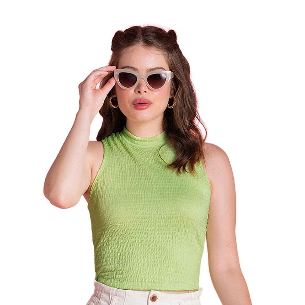 Blusa Feminina Malha Anarruga Lisa