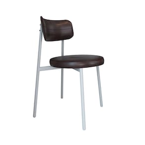 Cadeira Kyta Fixa com 4 Pés 50 X 44,7 X 83,8 Cm com 1 Unidade Café/Branco