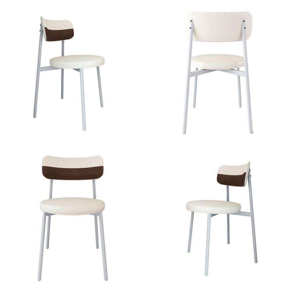 Cadeira Kyta Fixa com 4 Pés 50 X 44,7 X 83,8 Cm com 4 Unidades Palha/Whisky/Branco