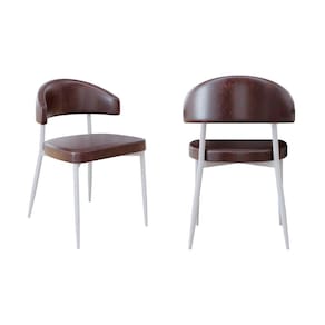 Cadeira Bless Fixa com 4 Pés 55 X 52,5 X 77,5 Cm com 2 Unidades Café/Branco