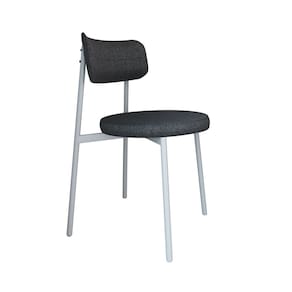 Cadeira Kyta Fixa com 4 Pés 50 X 44,7 X 83,8 Cm com 1 Unidade Grafite/Branco