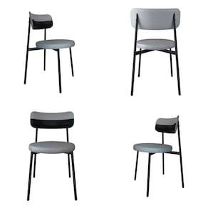 Cadeira Kyta Fixa com 4 Pés 50 X 44,7 X 83,8 Cm com 4 Unidades Cinza /Preto