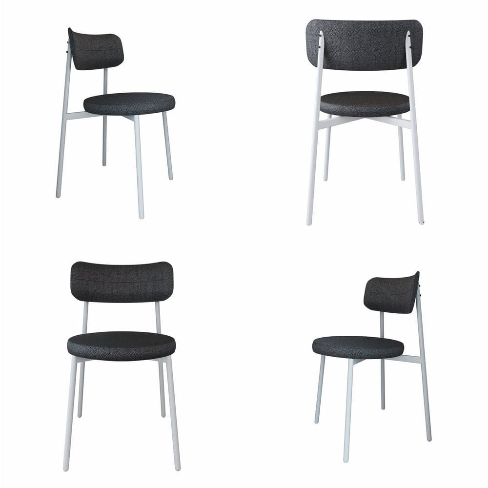 Cadeira Kyta Fixa com 4 Pés 50 X 44,7 X 83,8 Cm com 2 Unidades Grafite/Branco
