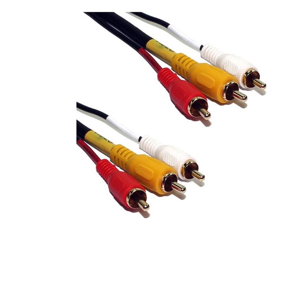 Cabo 3 Rca + 3 Rca Gold C/ Coaxial 10M