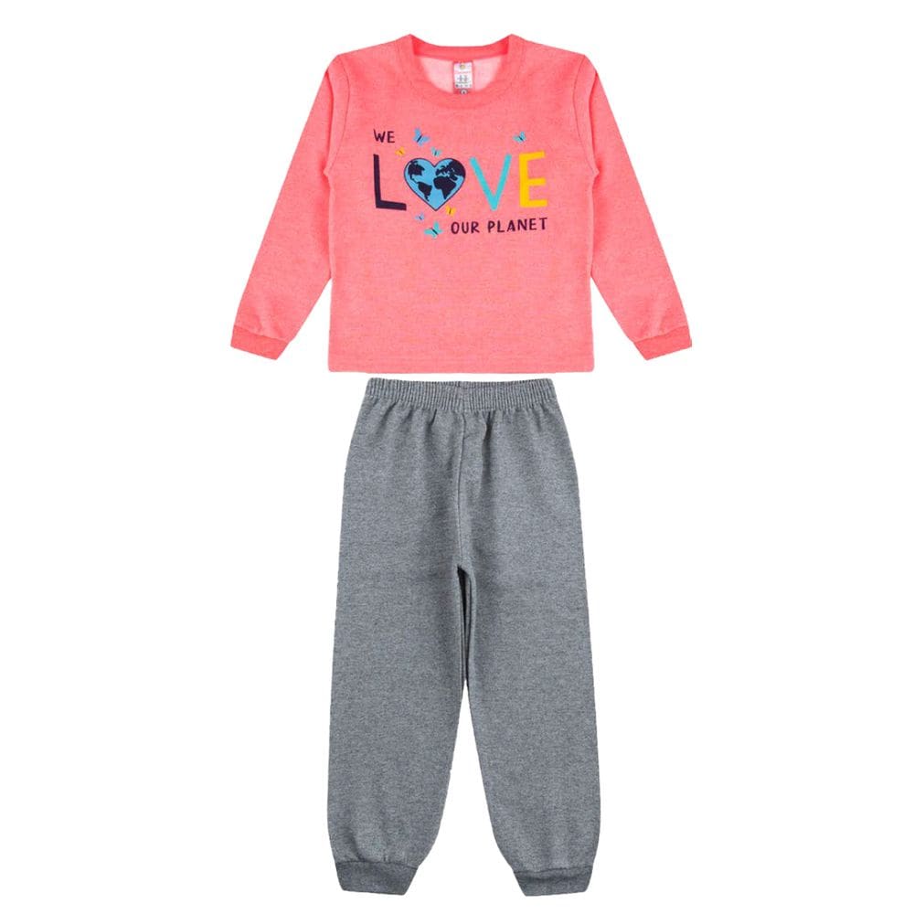 Conjunto Infantil Menina Moletom Algodão