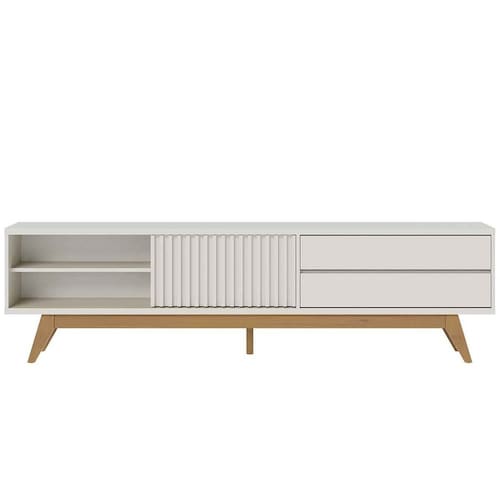 imagem-Rack Bancada Verona 2 Gavetas MDP TV até 75" Polegadas - Off White