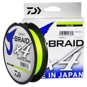 Linha Multifilamento Daiwa J-Braid X4 15lb 0,19mm Amarelo 135m