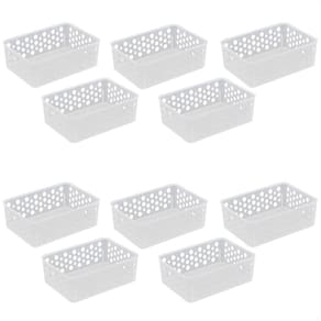 Kit 10 Cestos Organizadores Multiuso P 19X13,8X6,5 Cm