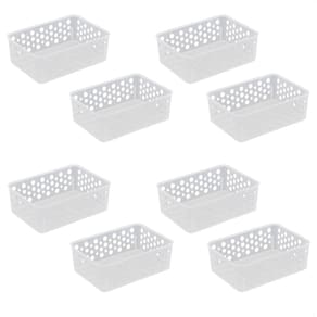 Kit 8 Cestos Organizadores Multiuso P 19X13,8X6,5 Cm