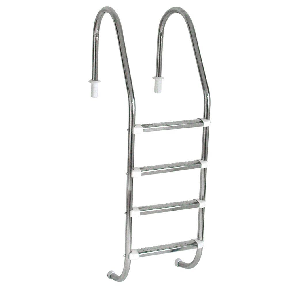 Escada para Piscina Tradicional 1 1/2" em Aço Inox 4 Degraus Anatômicos em Inox - Sodramar