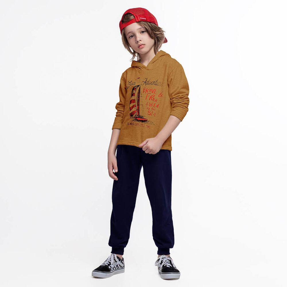 Conjunto Infantil Menino Moletom Barco