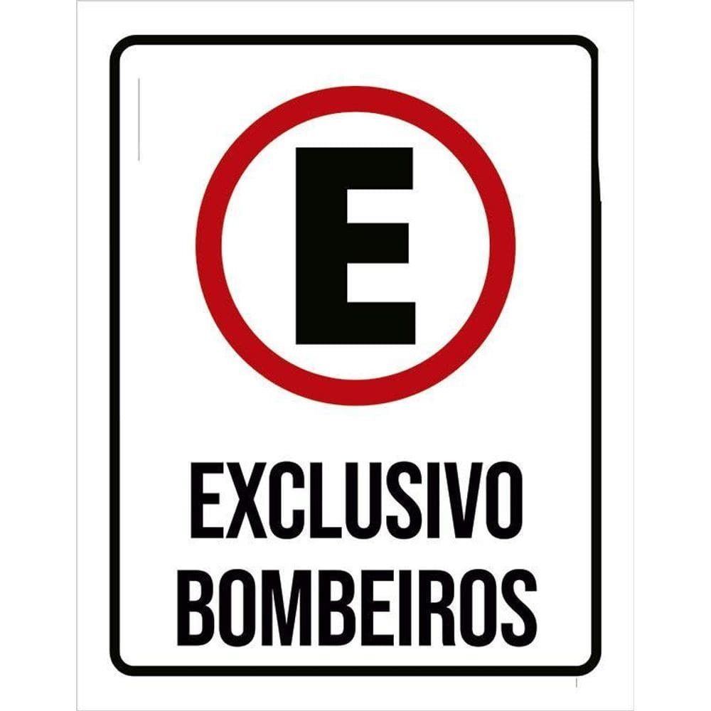 Placa Sinalização Estacionamento Exclusivo Bombeiros 27X35