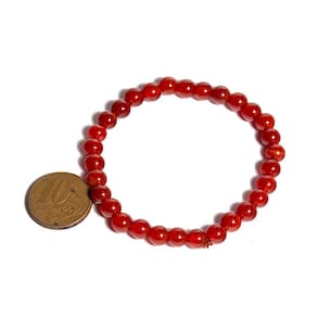 Colar Choker Bolinha 6mm Ágata Cornalina Rolada 40cm