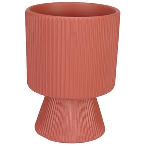CACHEPÔ VASO DECORATIVO ENFEITE CASA REDONDO HOME&CO CERÂMICA 16x12x12cm TERRACOTA