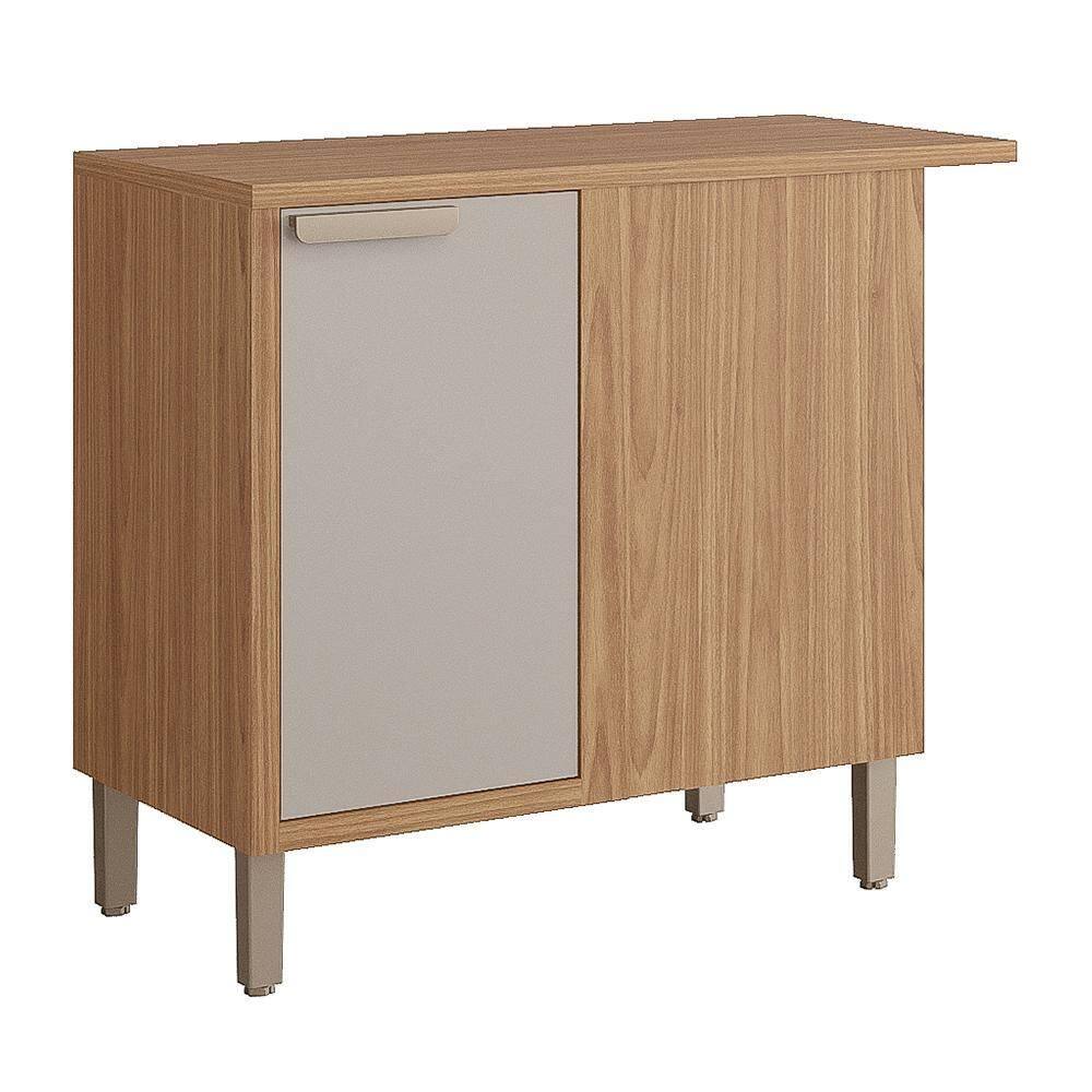 Balcão de Cozinha Eloise Canto Reto 92cm com Tampo MDF - MGM - Marrom