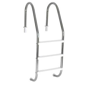 Escada para Piscina Tradicional 2" em Aço Inox 3 Degraus Anatômicos em ABS - Sodramar